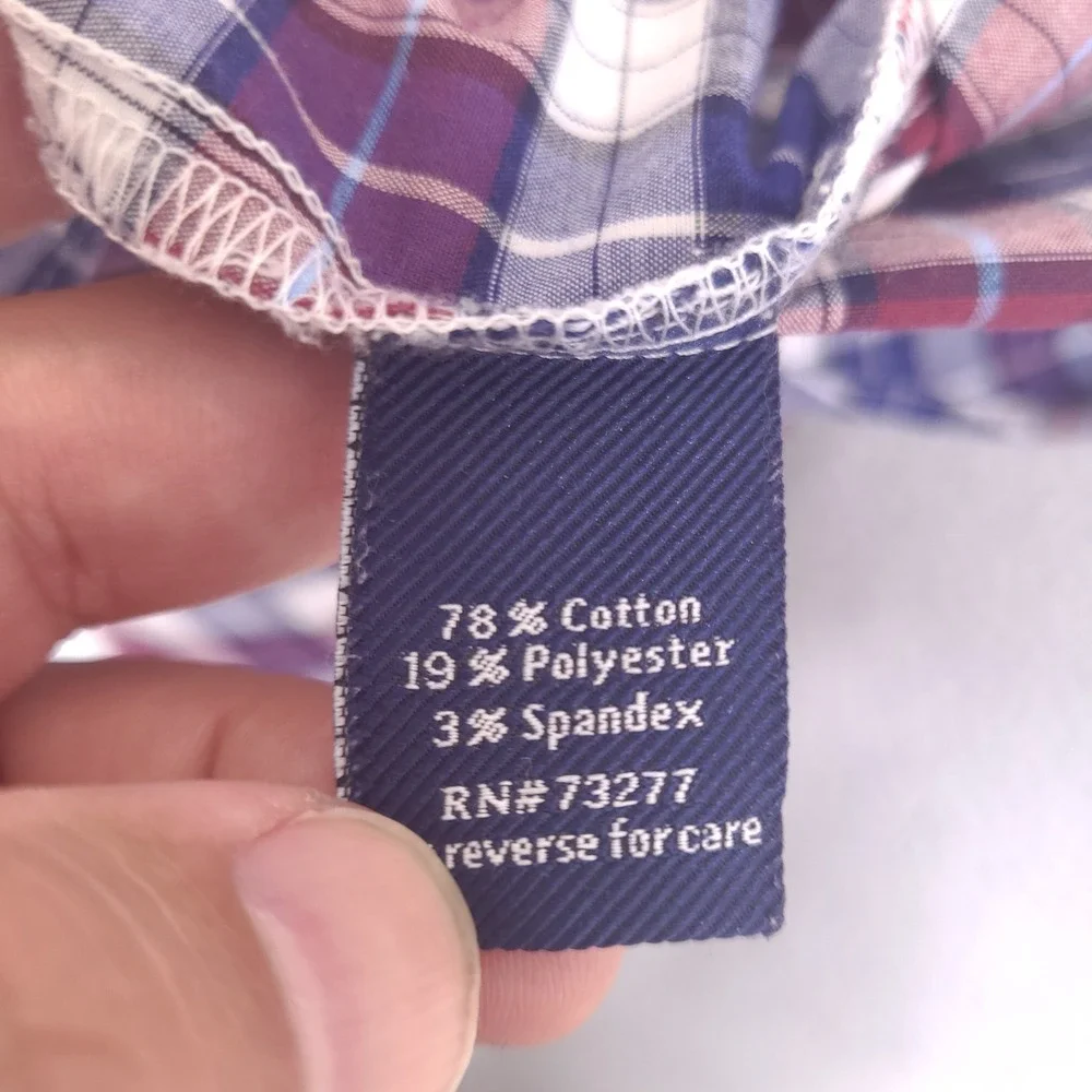 Croft & Barrow Shirt Mens 16.5 34/35 XL Plaid Classic Fit True Comfort‎